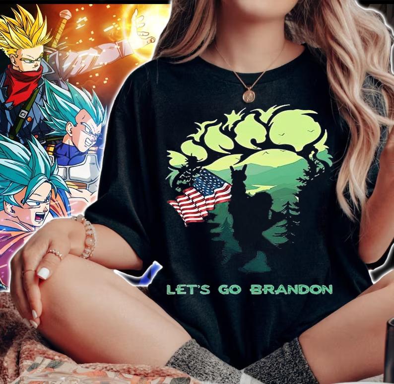 Let's Go Brandon Bigfoot American Flag T-Shirt t-shirt woman shirt