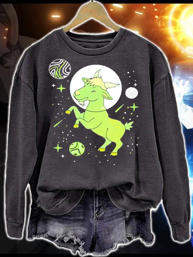 Womens Agender Goat In Space Agender Pride T-Shirt t-shirt sweatshirt