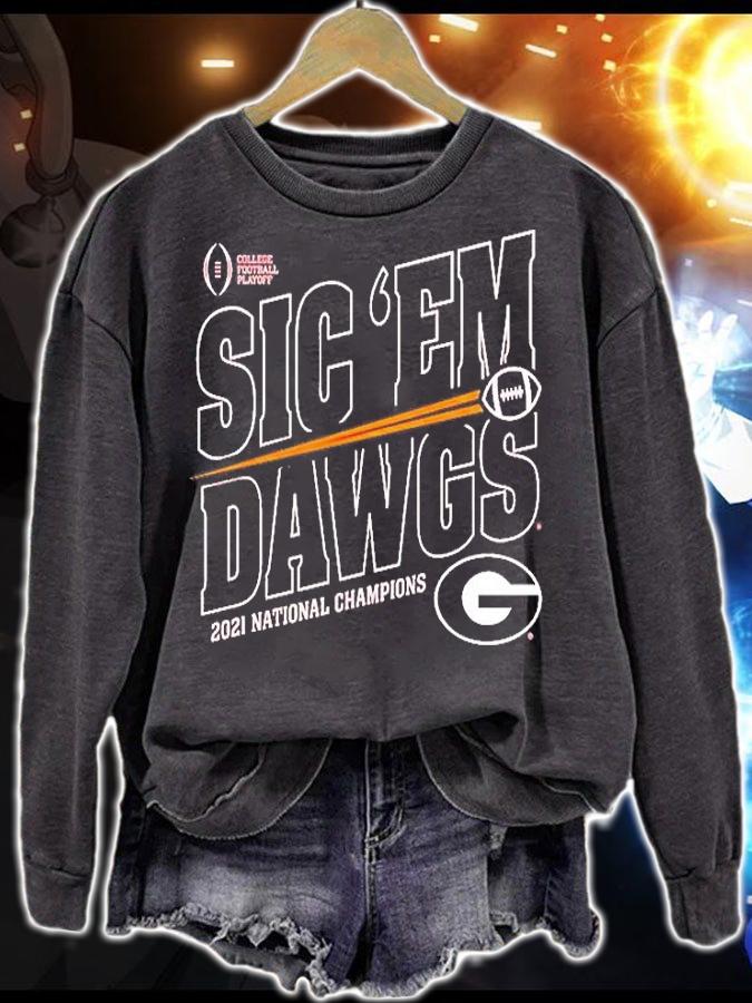 Georgia Bulldogs Sic Em Dawgs CFP 2021 National Champions T-Shirt t-shirt sweatshirt