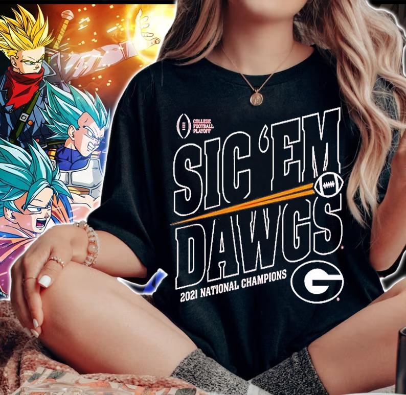 Georgia Bulldogs Sic Em Dawgs CFP 2021 National Champions T-Shirt t-shirt woman shirt