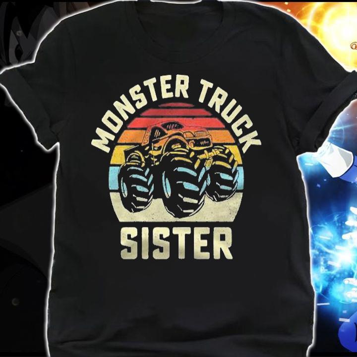 Monster Truck Sister Girls Vintage Retro Style Shirt t-shirt shirt