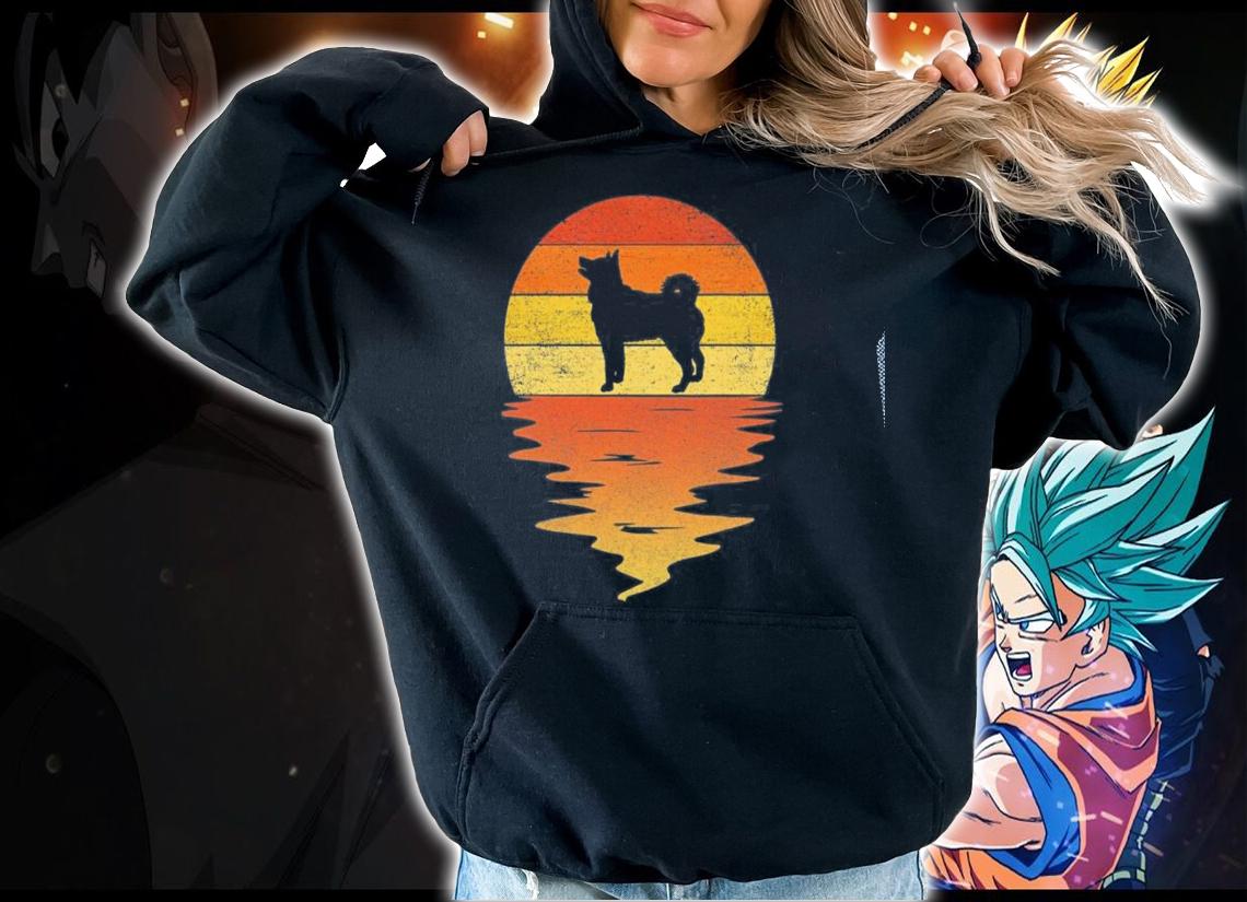 Siberian Husky Shirt Vintage Retro Sunset Siberian Husky T-shirt t-shirt hoodie