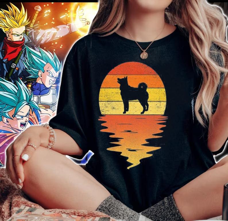 Siberian Husky Shirt Vintage Retro Sunset Siberian Husky T-shirt t-shirt woman shirt