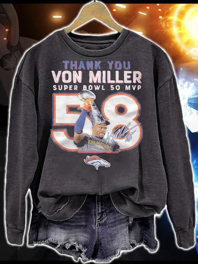 Thank You Von Miller Super Bowl MVP 50 Signature Shirt t-shirt sweatshirt