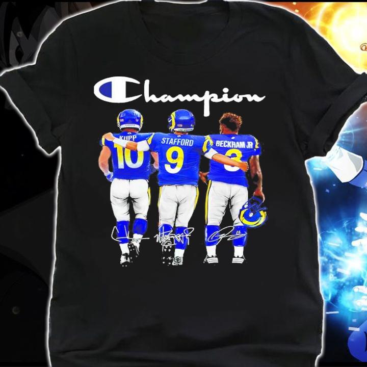 Champion Los Angeles Rams Kupp Stafford Beckham JR signature shirt t-shirt shirt