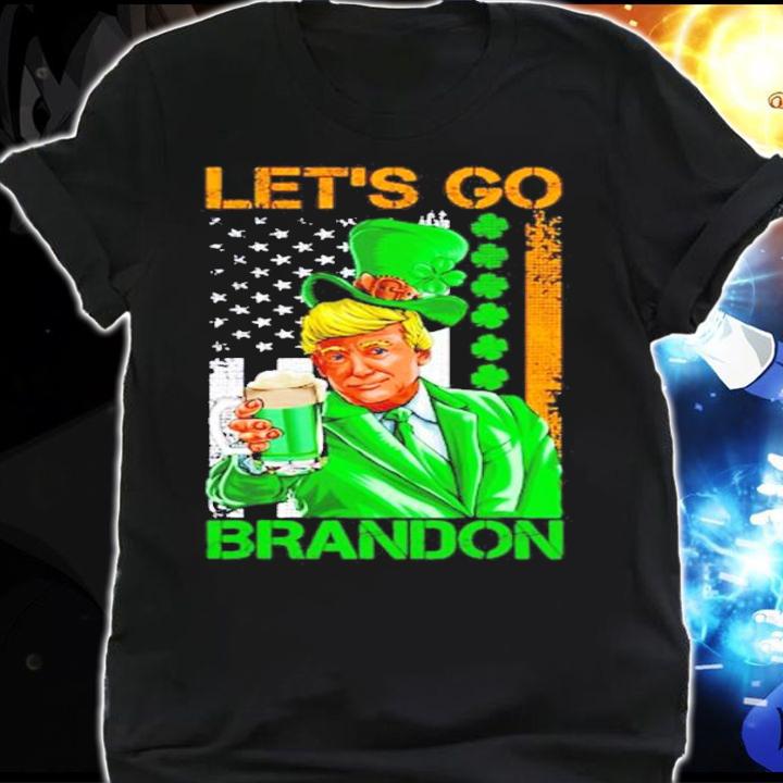 Let's Go Brandon St.Patrick's Day Trump American Flag Shamrock shirt t-shirt shirt