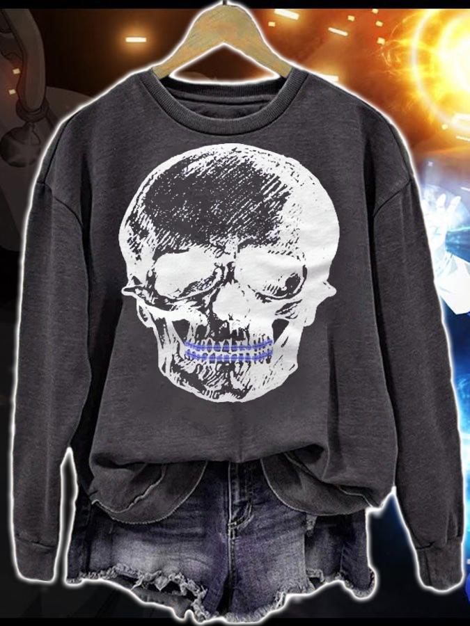 Creepy Skull With Braces Cool Halloween Dentist Shirt t-shirt sweatshirt