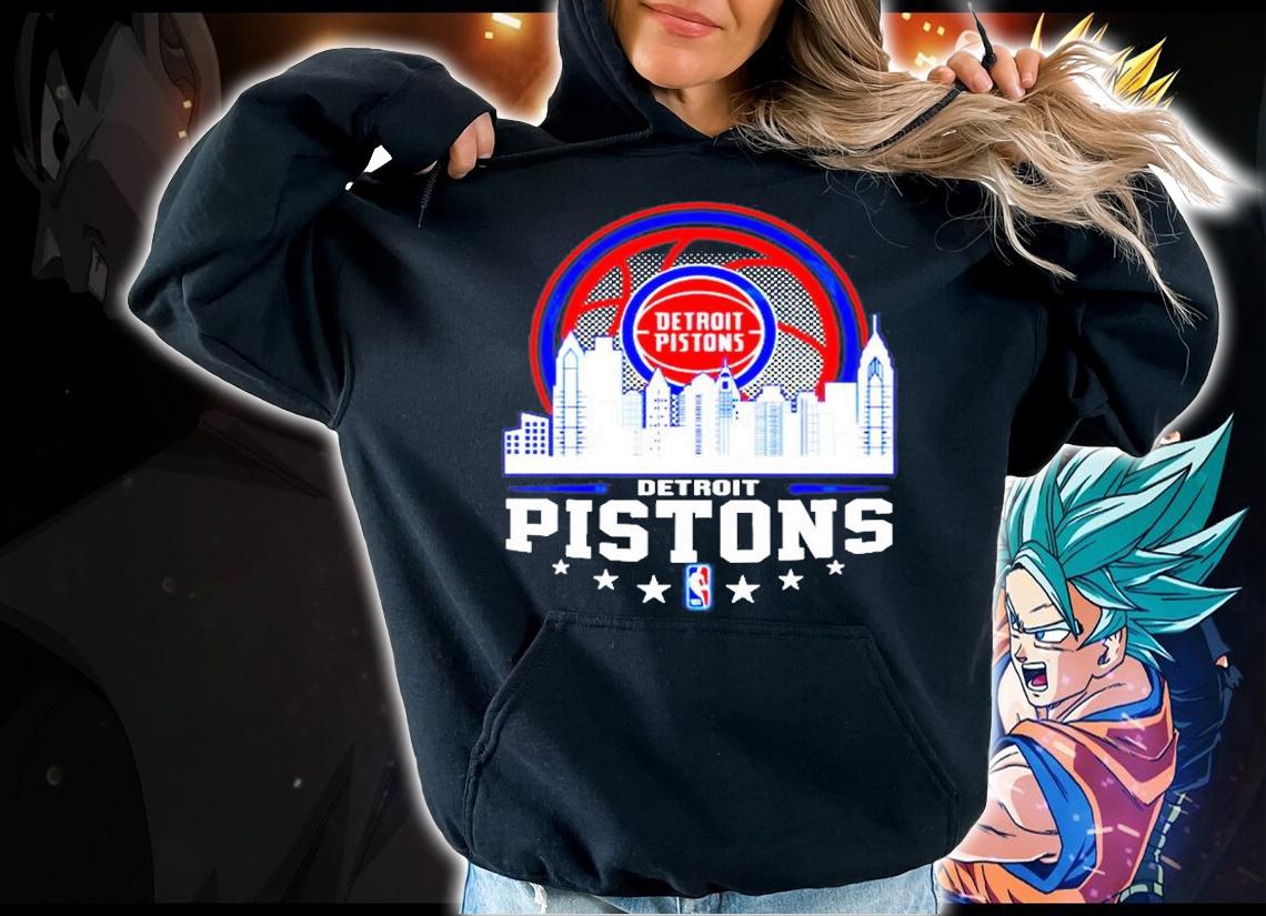Detroit Pistons NBA City Skyline T-Shirt t-shirt hoodie
