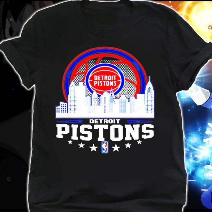 Detroit Pistons NBA City Skyline T-Shirt t-shirt shirt