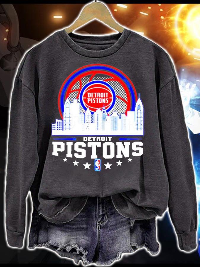 Detroit Pistons NBA City Skyline T-Shirt t-shirt sweatshirt