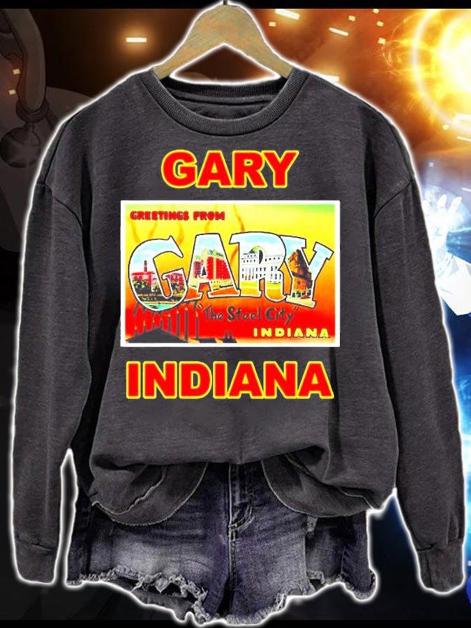 Gary Indiana Postcard Greetings T-Shirt t-shirt sweatshirt