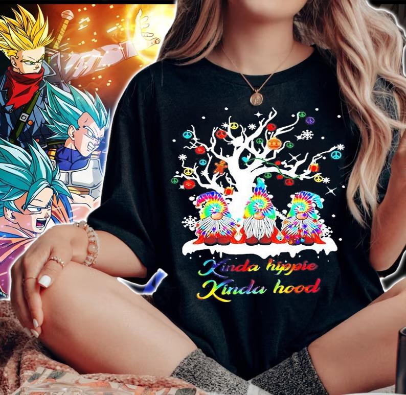 Gnomes Kinda Hippie Kinda Hood Christmas Shirt t-shirt woman shirt