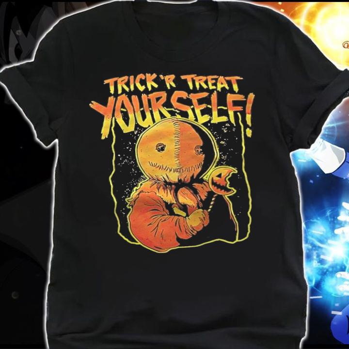 Hot Topic Sam Trick R Treat Yourself Straw Scarecrow Halloween shirt t-shirt shirt