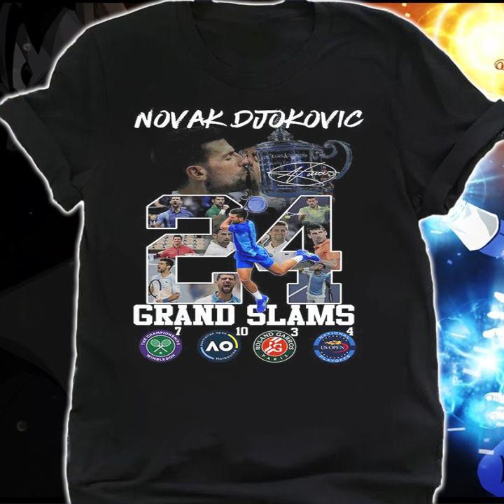 24 Novak Djokovic Grand Slams Signature t-shirt shirt