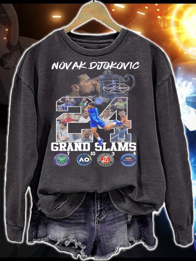 24 Novak Djokovic Grand Slams Signature t-shirt sweatshirt