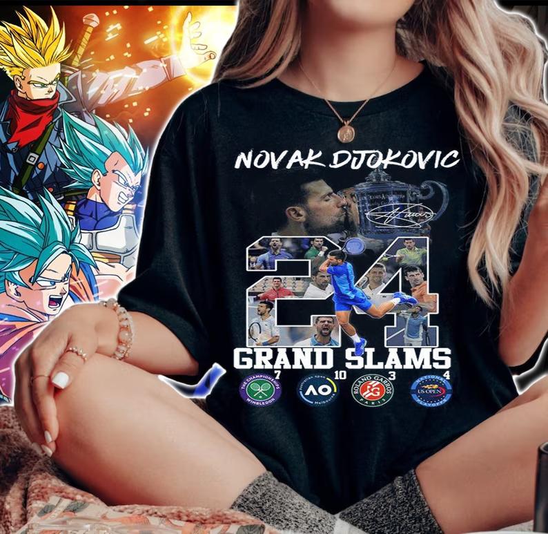 24 Novak Djokovic Grand Slams Signature t-shirt woman shirt