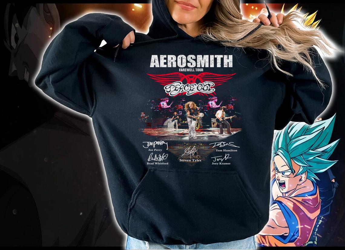 Aerosmith Farewell Tour Aerosmith Band Member Signatures t-shirt hoodie