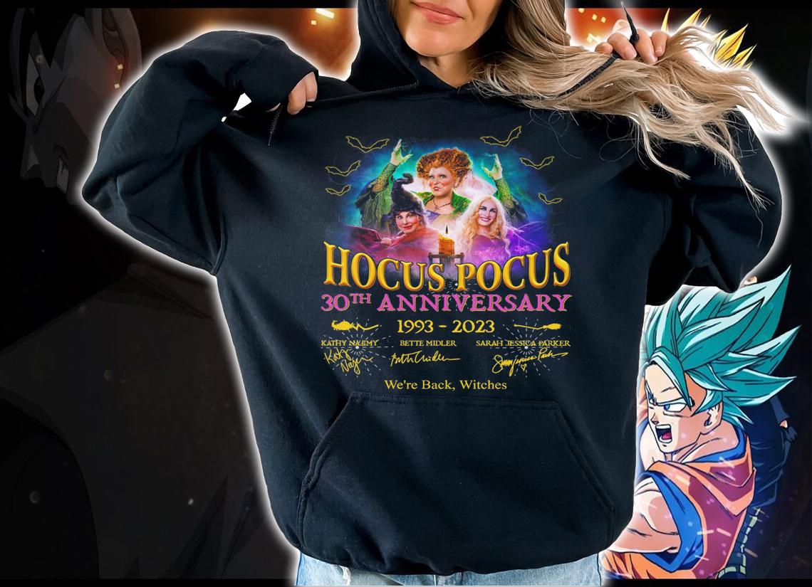 Hocus Pocus 30th anniversary 1993-2023 We're Back Witches Signatures t-shirt hoodie