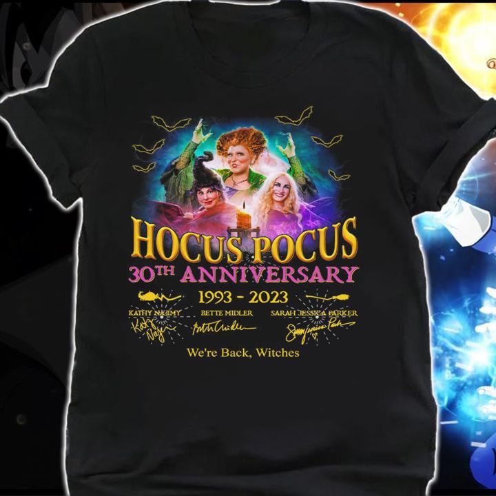 Hocus Pocus 30th anniversary 1993-2023 We're Back Witches Signatures t-shirt shirt