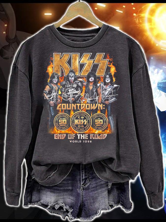 Kiss Countdown Kiss Band End Of The Road World Tour Signatures t-shirt sweatshirt