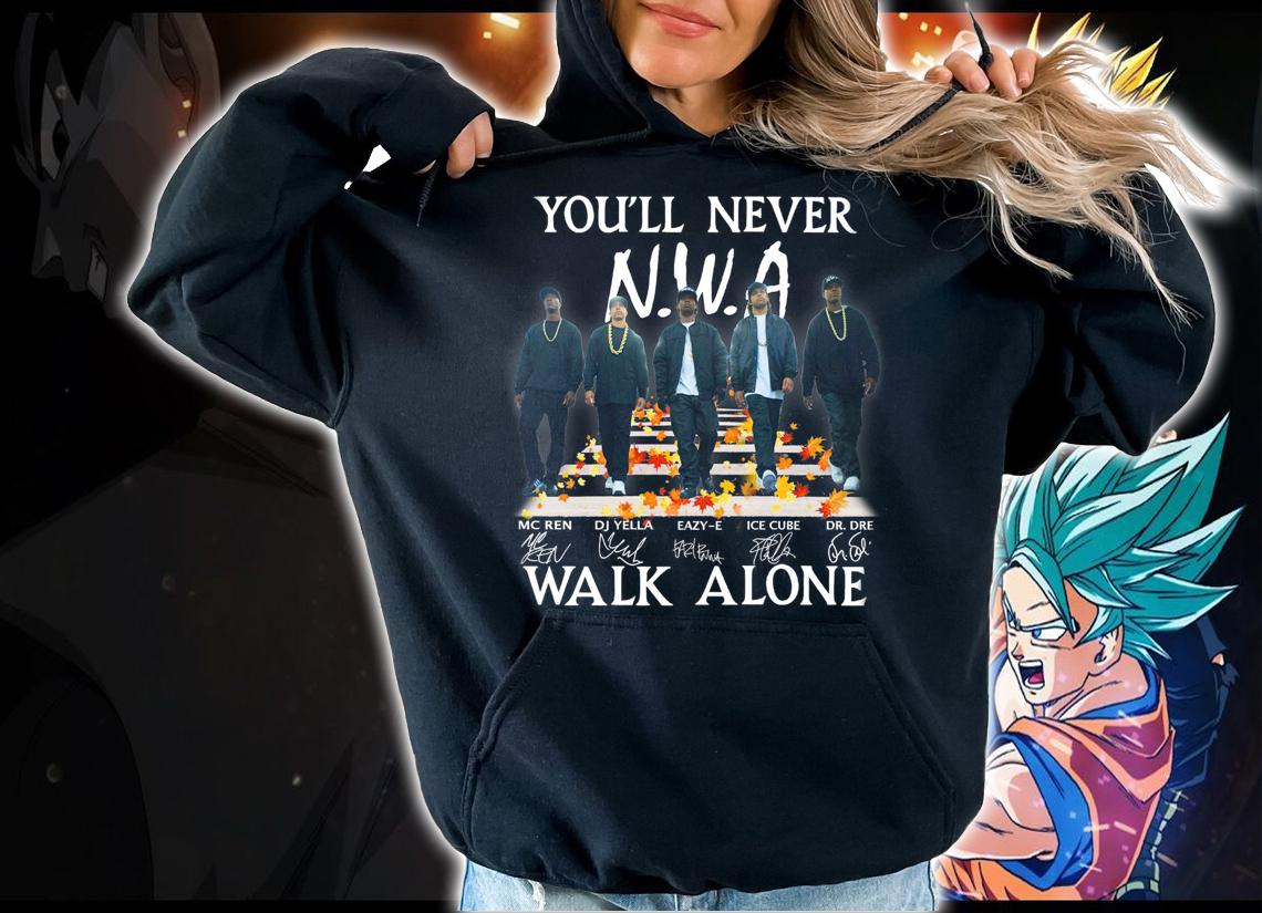 N.W.A You'll Never Walk Alone Rappers Signatures Abbey Road t-shirt hoodie