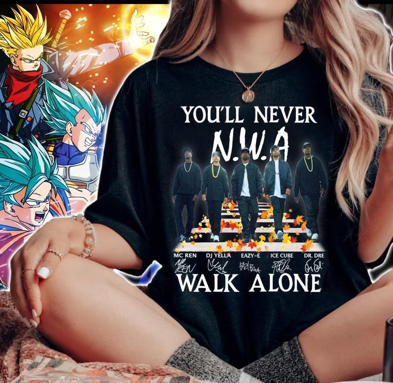 N.W.A You'll Never Walk Alone Rappers Signatures Abbey Road t-shirt woman shirt