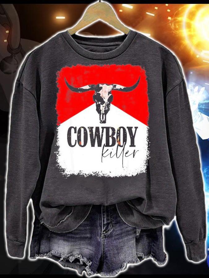 Western Southern Bull Skull Cowboy Killer T-Shirt t-shirt sweatshirt