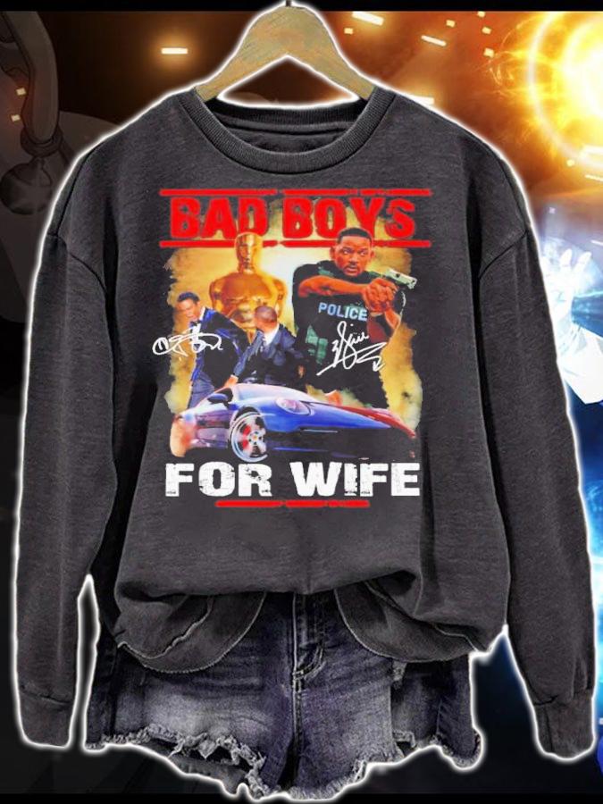 Will Smith Slaps Chris Rock Bad Boys For Wife Signatures Shirt t-shirt sweatshirt