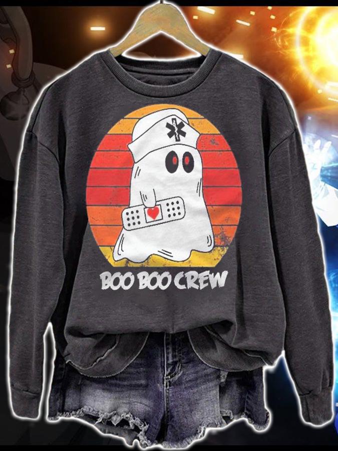Womens Boo Boo Crew Nurse Shirt Funny Ghost Women Halloween Nurse Shirt t-shirt sweatshirt