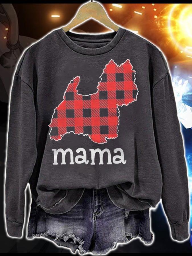 Womens Red Plaid Westie Dog Lover Christmas Matching Family Pajama Shirt t-shirt sweatshirt