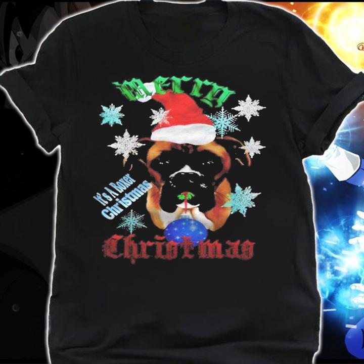 Wonderful-Christmas Boxer Dog Fitted T-shirt t-shirt shirt