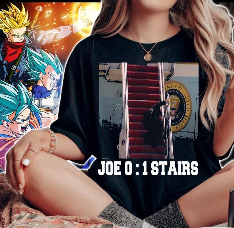 Funny Joe Biden Falling Down Stairs Anti Biden Liberal Gift T-Shirt t-shirt woman shirt