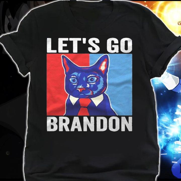 Funny Vintage Cat In A Suit Lets Go Brandon Shirt t-shirt shirt