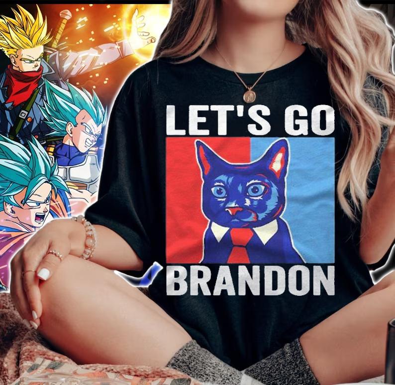 Funny Vintage Cat In A Suit Lets Go Brandon Shirt t-shirt woman shirt