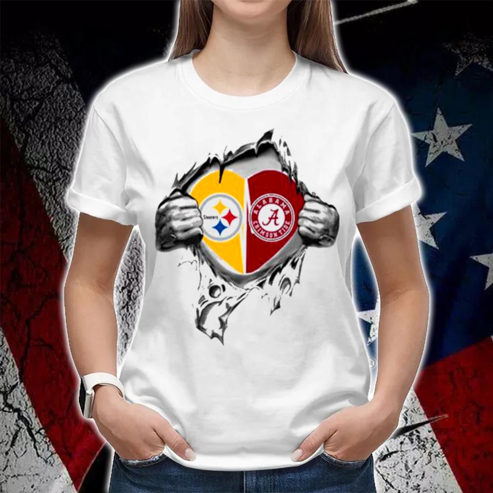 Blood Inside Me Pittsburgh Steelers And Alabama Crimson Tide t-shirt woman shirt