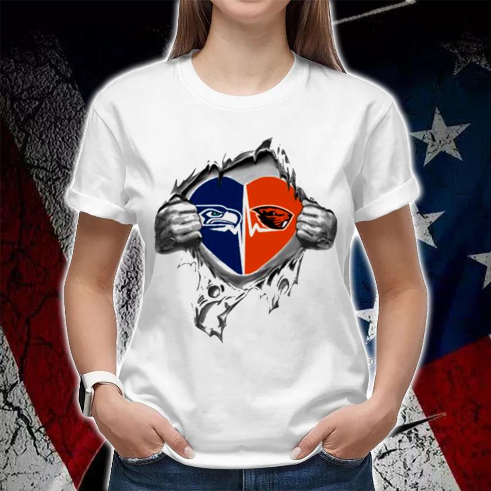 Blood Inside Me Seattle Seahawks And Oregon State Beavers t-shirt woman shirt