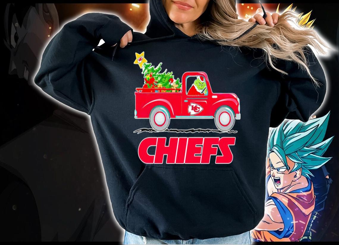 Kansas City Chiefs Grinch Driving Truck Christmas t-shirt hoodie