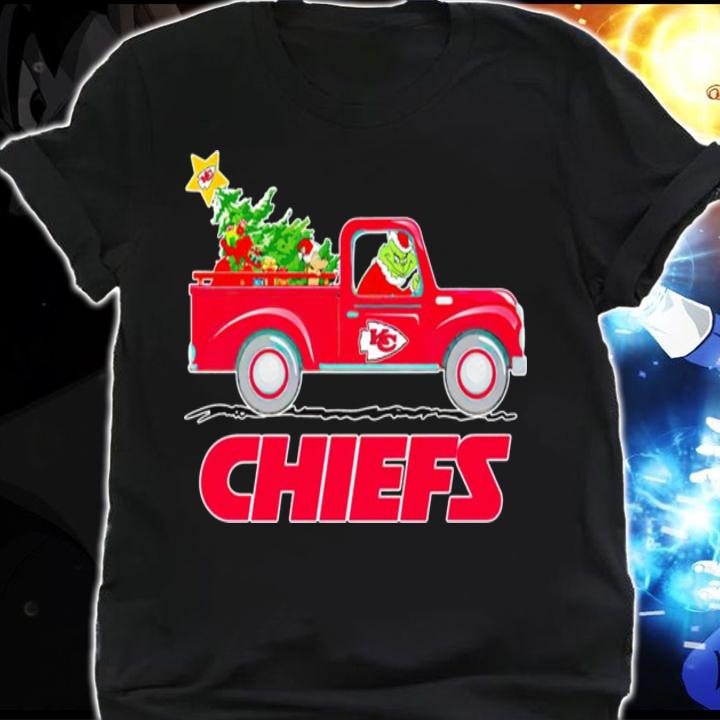 Kansas City Chiefs Grinch Driving Truck Christmas t-shirt shirt