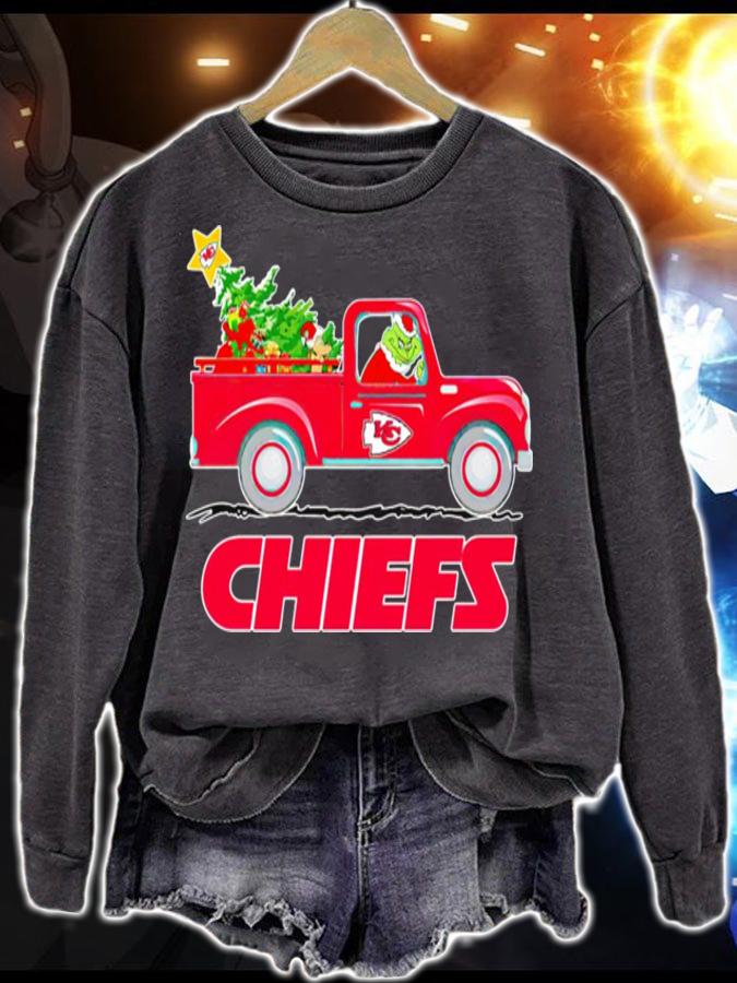 Kansas City Chiefs Grinch Driving Truck Christmas t-shirt sweatshirt