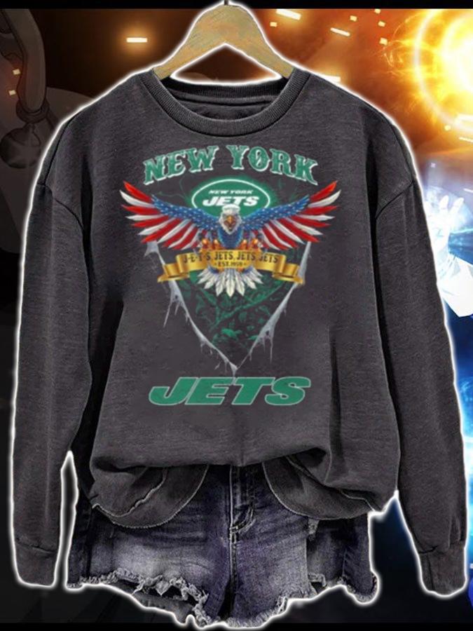New York Jets Canes Watch Eagle Wing American Flag t-shirt sweatshirt