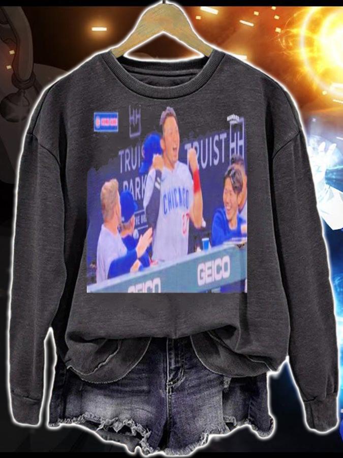 Seiya Suzuki Celebration Seiya Suzuki Had The Most Wholesome Reaction To Patrick Wisdom'S Game-Sealing Homer Shirt t-shirt sweatshirt