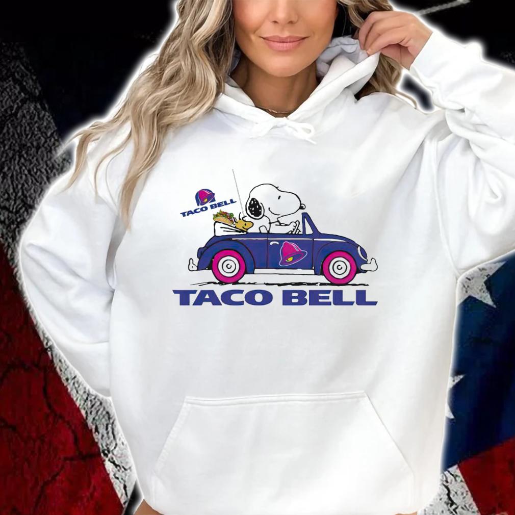 Snoopy And Woodstock Driving Car Taco Bell Flag t-shirt hoodie