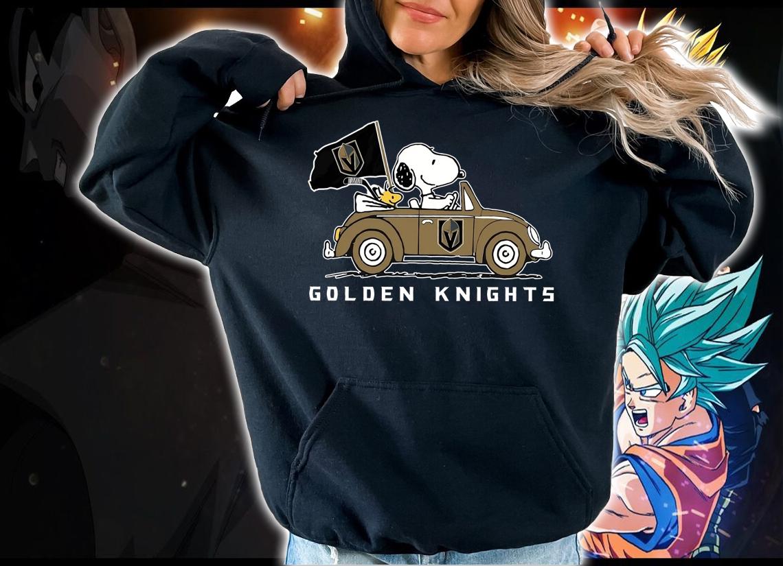 Snoopy And Woodstock Driving Car Vegas Golden Knights Flag t-shirt hoodie