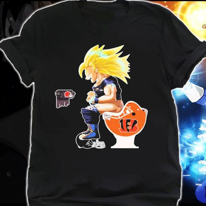Son Goku Toilet Baltimore Ravens Cincinnati Bengals Cleveland Browns t-shirt shirt