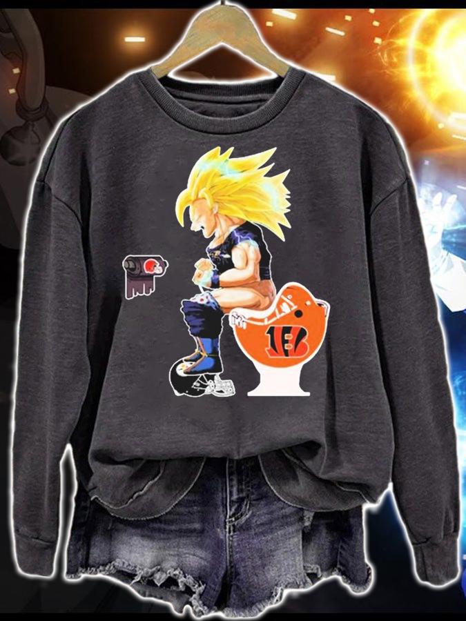 Son Goku Toilet Baltimore Ravens Cincinnati Bengals Cleveland Browns t-shirt sweatshirt
