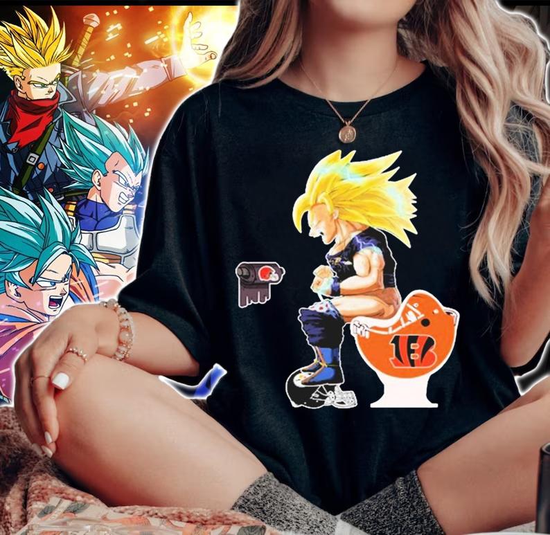 Son Goku Toilet Baltimore Ravens Cincinnati Bengals Cleveland Browns t-shirt woman shirt