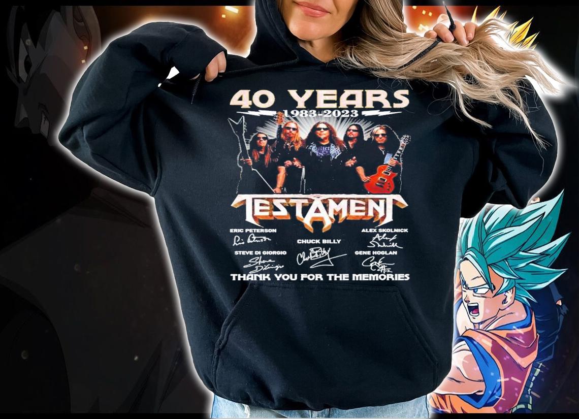 40 Years 1983 2023 Testament band Signatures Thank You For The Memories t-shirt hoodie
