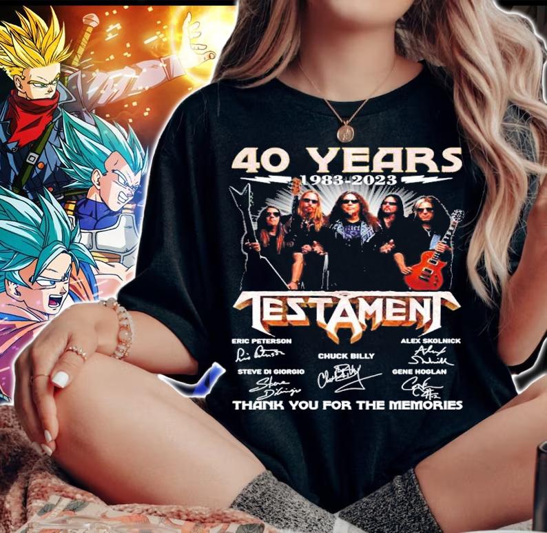 40 Years 1983 2023 Testament band Signatures Thank You For The Memories t-shirt woman shirt