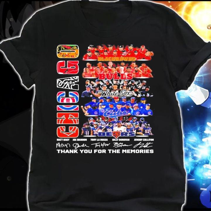 Chicago Blackhawks Bulls White Sox Cubs Bears Chicago signatures t-shirt shirt
