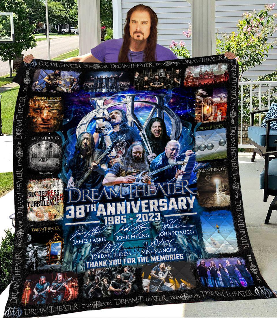 Dream Theater 38th Anniversary 1985 2023 Signature Thank You For The Memories Quilt blanket shirt
